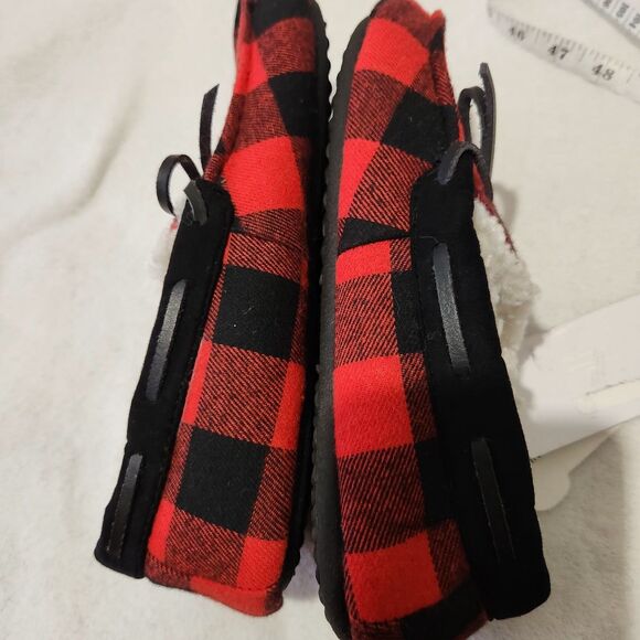Nordstrom Rack Slippers For Women Size Small Red Plaid Moccasin - Picture 3 of 12
